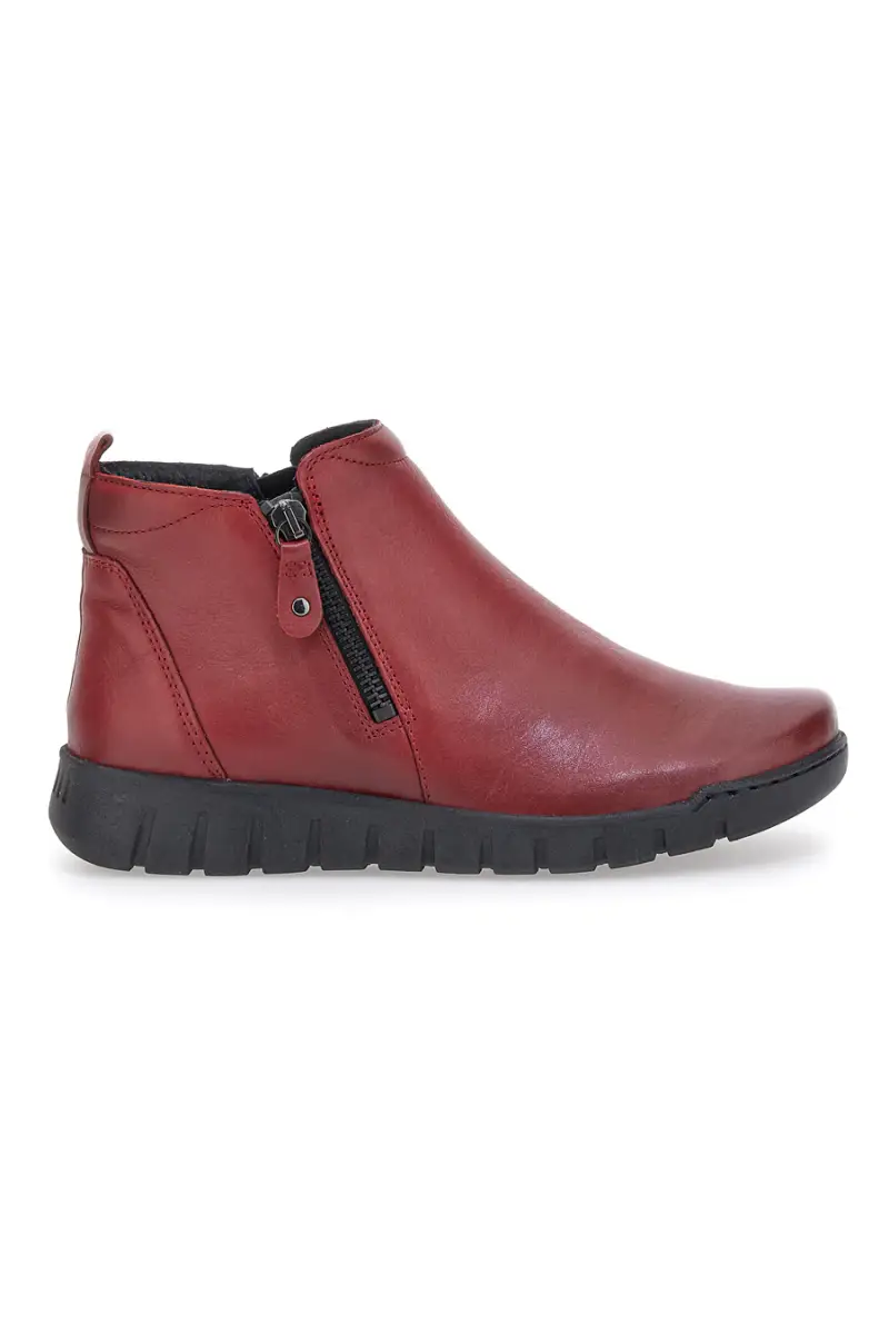 Stivaletti Rossi in Vera Pelle con Cerniere Laterali Plocadi 749007pt [ROSSO]