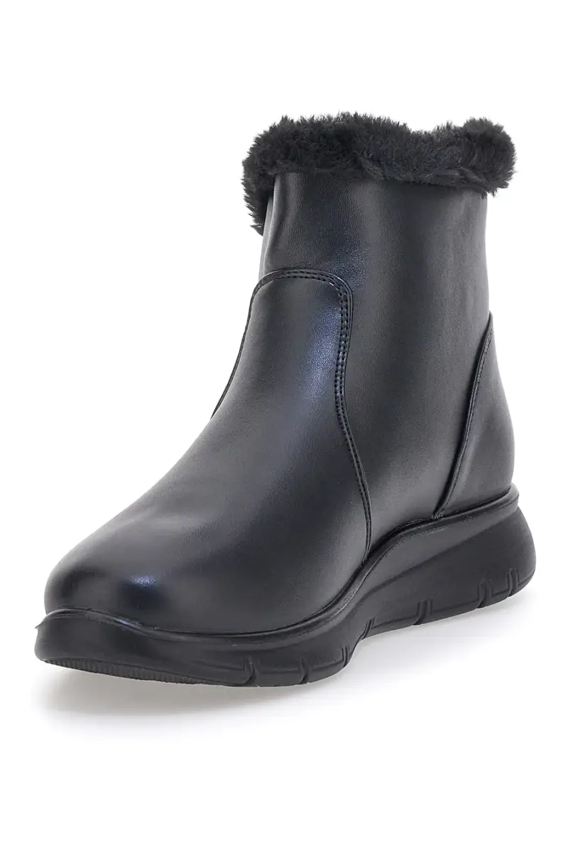 Tronchetti neri con interno in pelo e zip laterale Plocadi MIN4195 [NERO] miniatura 3