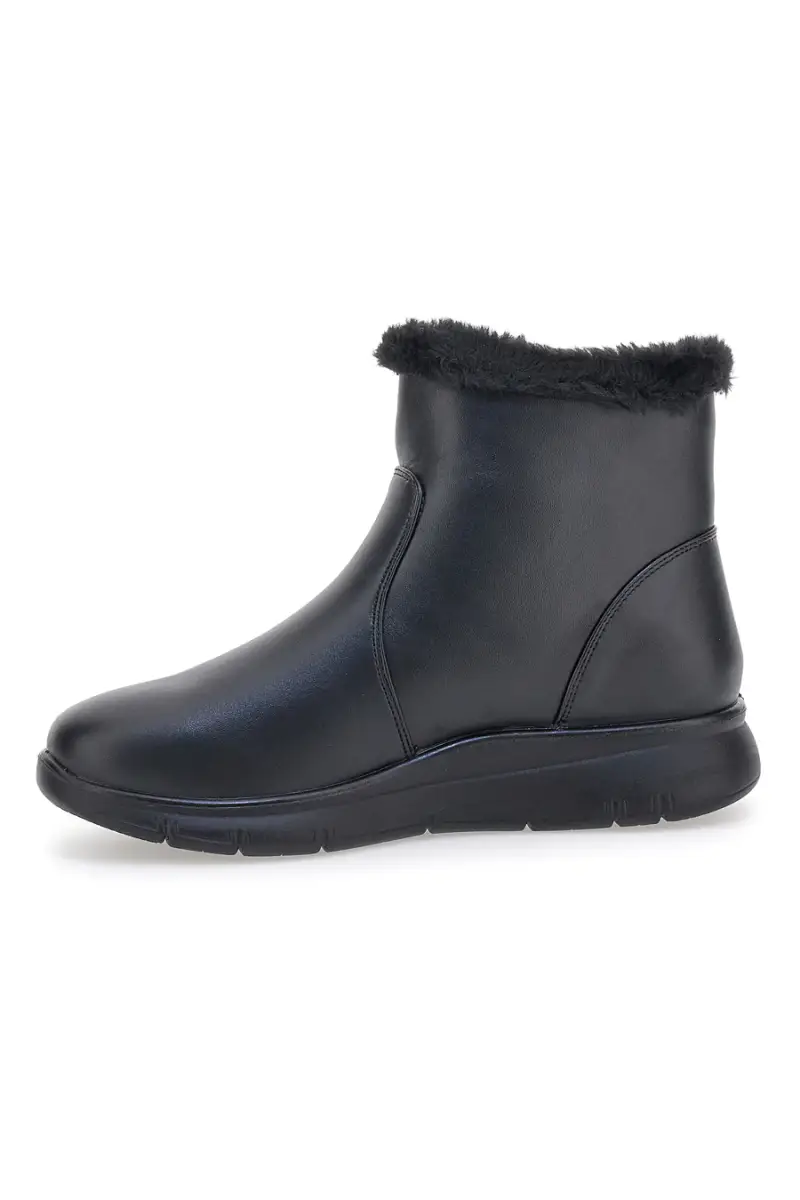 Tronchetti neri con interno in pelo e zip laterale Plocadi MIN4195 [NERO] miniatura 4