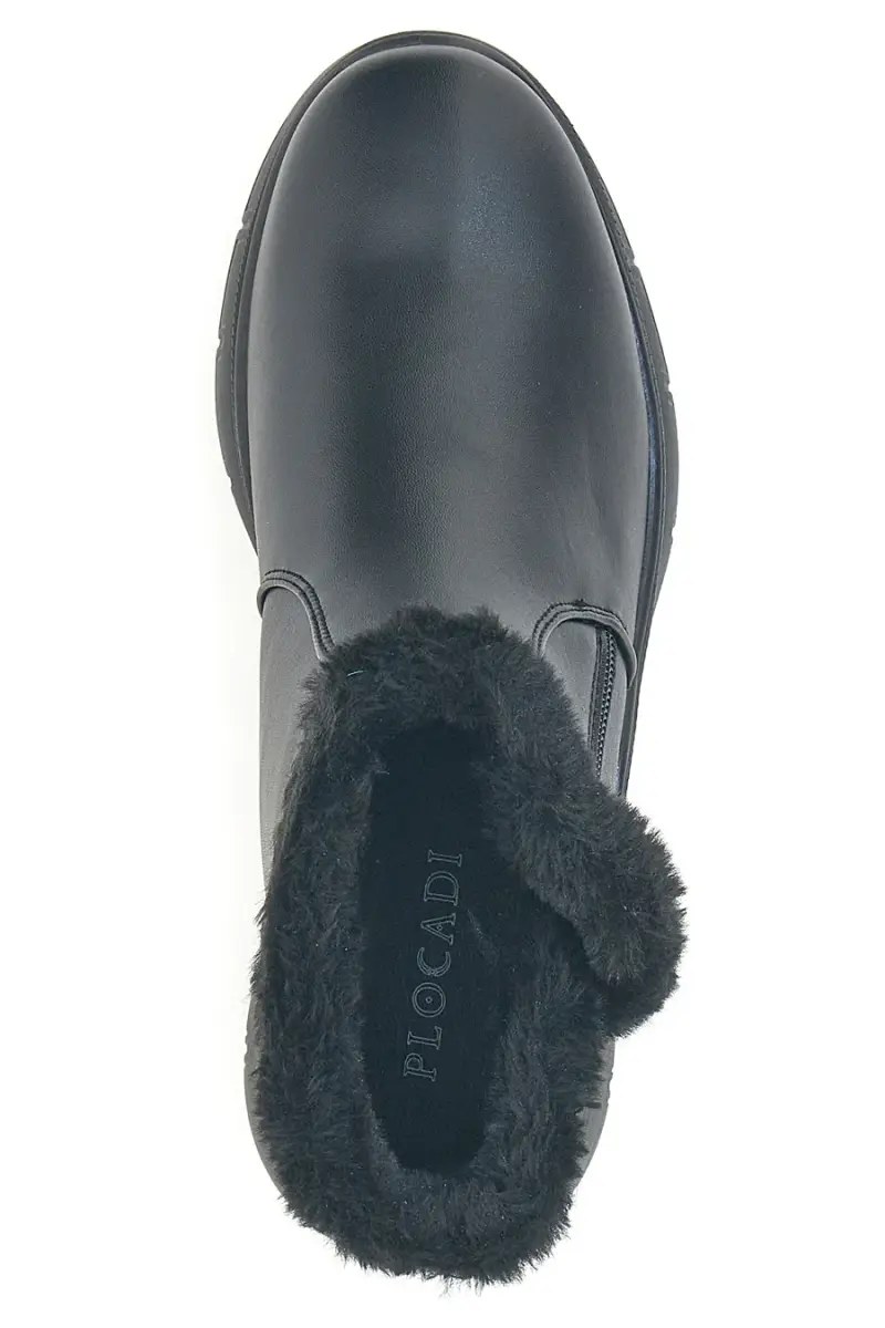 Tronchetti neri con interno in pelo e zip laterale Plocadi MIN4195 [NERO] miniatura 5