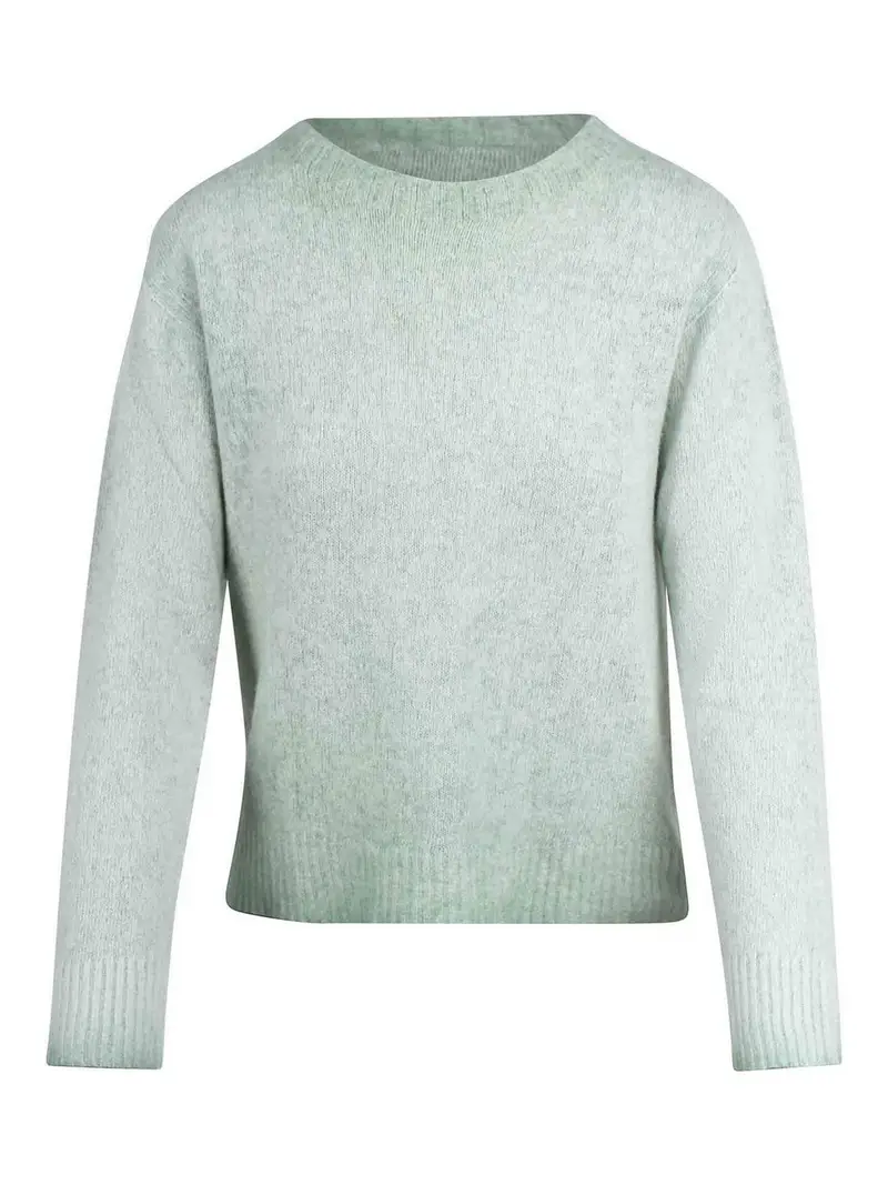 Maglione In Misto Lana Effetto Faded Verde