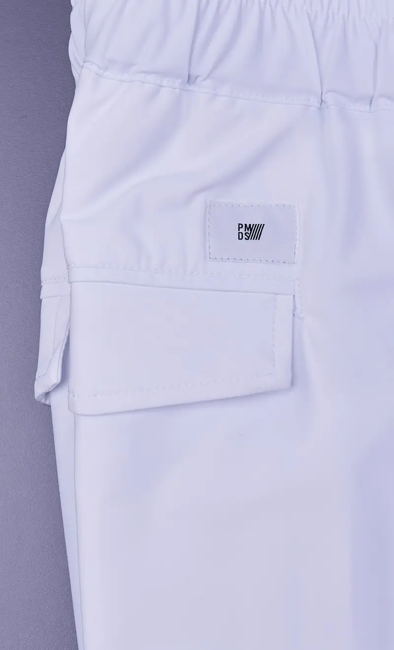 Bermuda cargo pmds hyperstretch, colore bianco miniatura 2