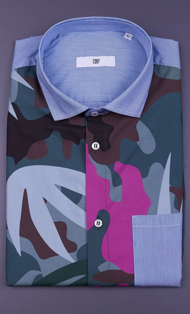 Camicia pmds mezza manica camouflage, colore militare miniatura 2