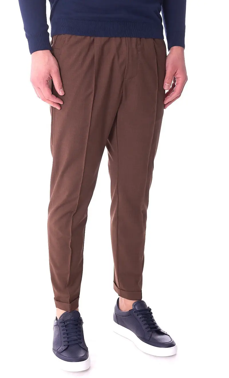 Pantalaccio pmds in fresco lana, colore fango