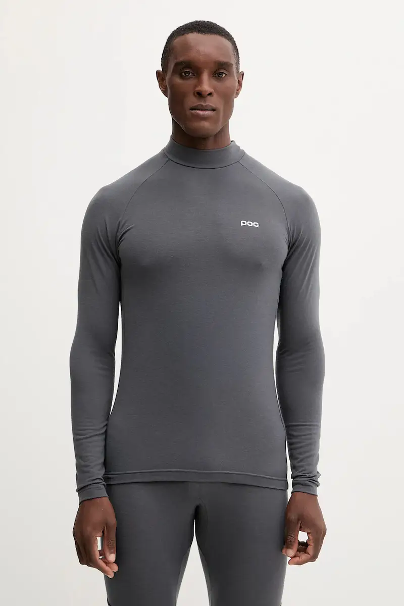 camicetta a maniche lunghe funzionale con lana colore grigio 57032