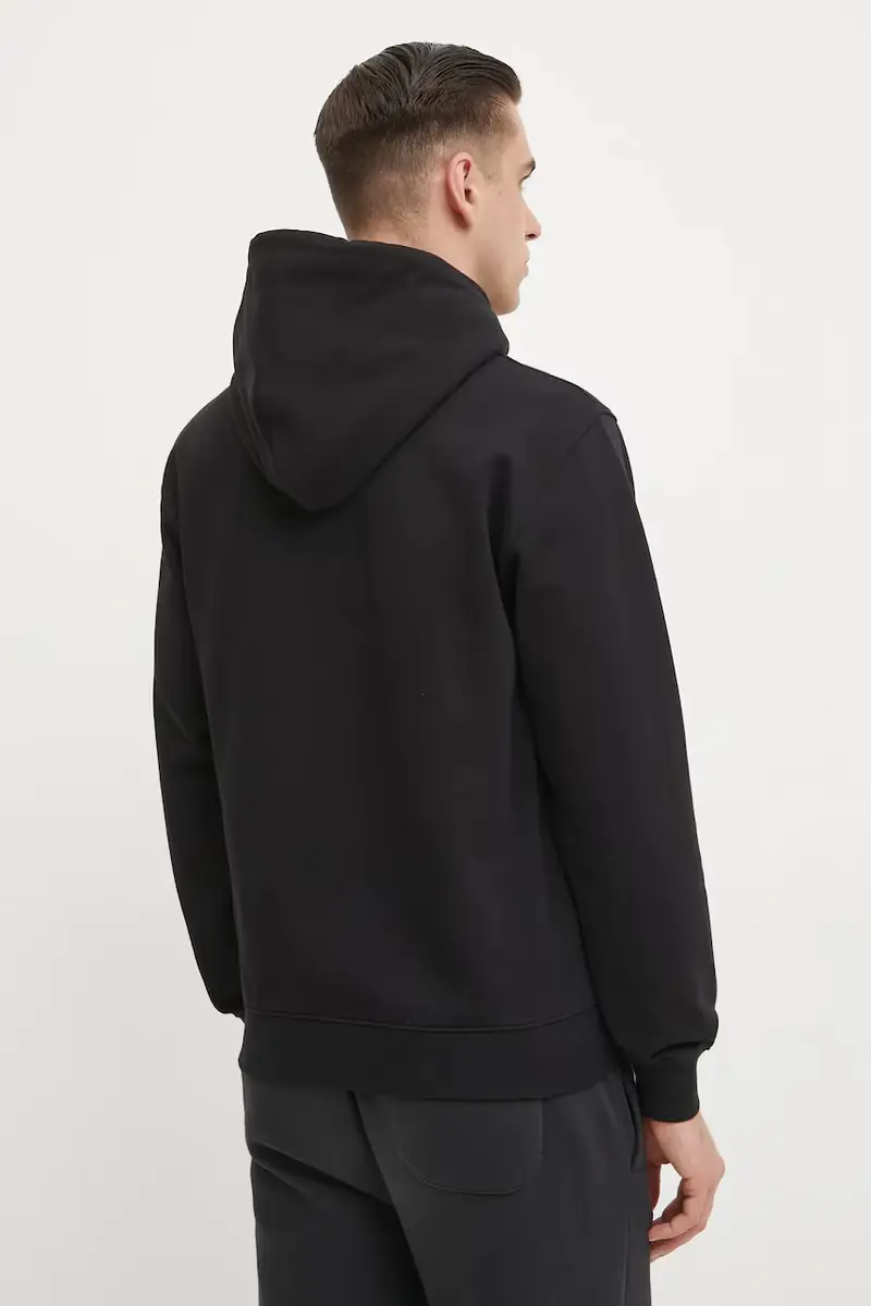 felpa in cotone uomo colore nero con cappuccio 61652 miniatura 3