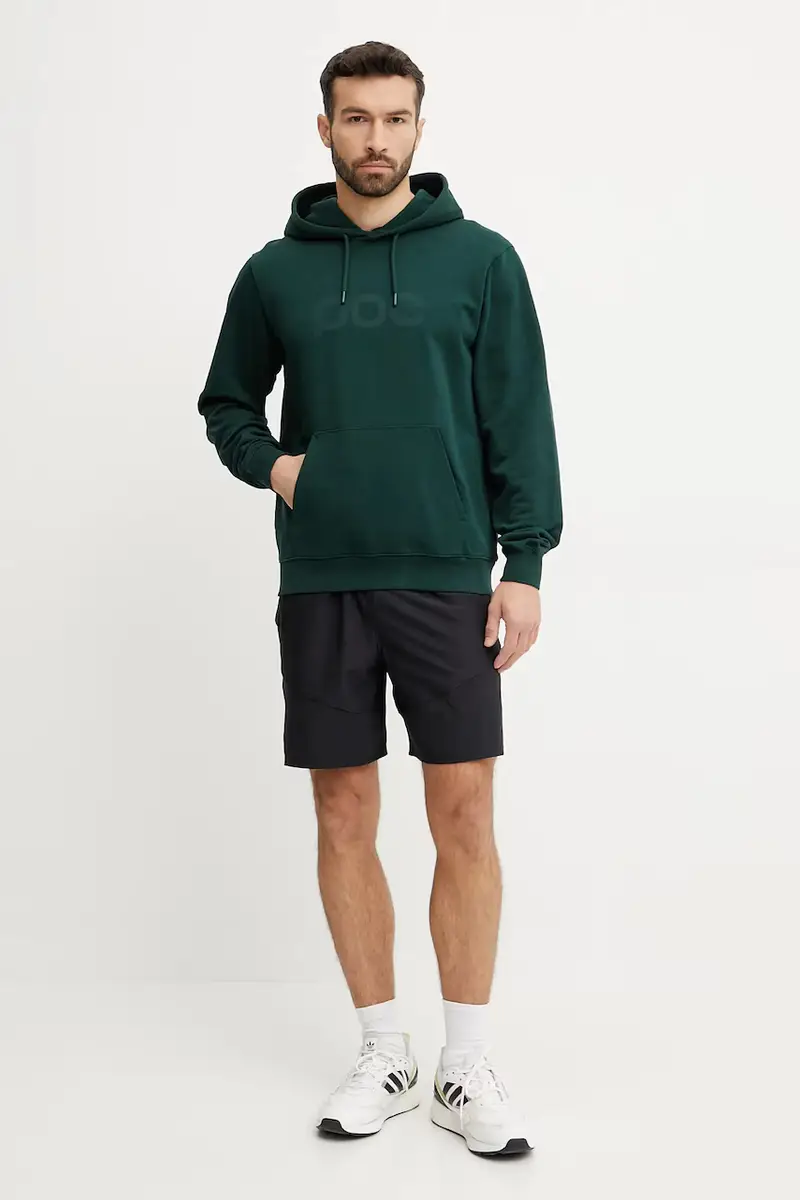 felpa in cotone uomo colore verde con cappuccio 61652 miniatura 2