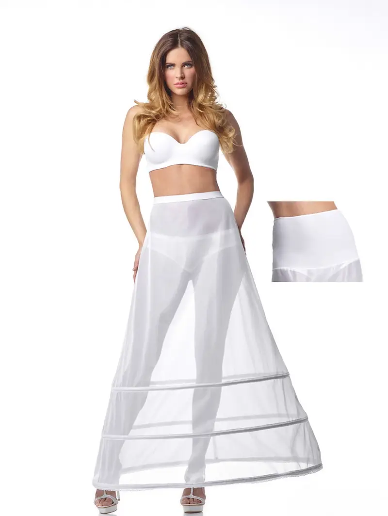 Poirier 3-270J Ivory - Sottogonna di 3 cerchi avorio | Maat: XS