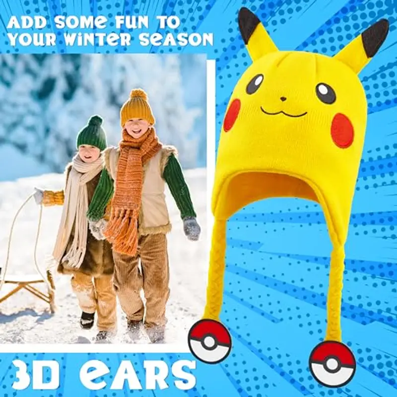Pokémon Berretto Bambino, Cappello Beanie, Caldo Cappello Invernale miniatura 2