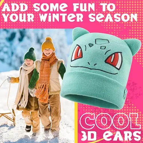 Pokemon Berretto Bambino, Cappello Beanie, Caldo Cappello Invernale miniatura 2