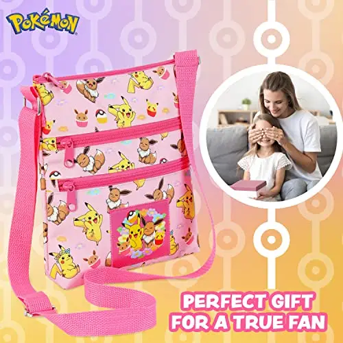 Pokemon Borsetta Bambina Borsa Tracolla Ragazza Rosa Accessori Originali Idee Regali Bambine miniatura 3