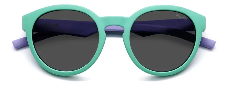 Polaroid Bambino PLD 8019/S WK2/M9 Occhiali da sole Plastica Azzurro Grigio Rotonda Polarizzata miniatura 2
