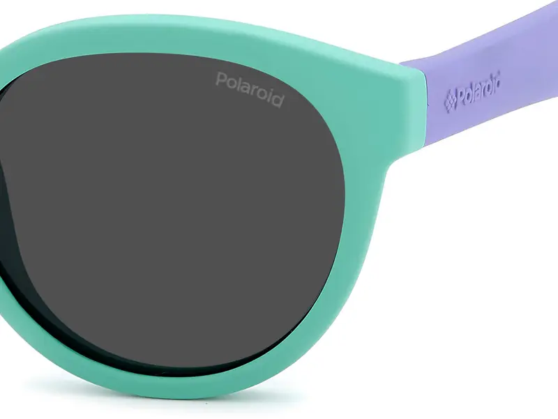 Polaroid Bambino PLD 8019/S WK2/M9 Occhiali da sole Plastica Azzurro Grigio Rotonda Polarizzata miniatura 3