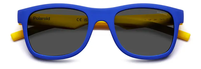 Polaroid Bambino PLD 8020/S DCD/M9 Occhiali da sole Plastica Blu Grigio Squadrata Polarizzata miniatura 2