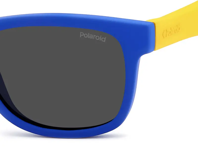 Polaroid Bambino PLD 8020/S DCD/M9 Occhiali da sole Plastica Blu Grigio Squadrata Polarizzata miniatura 3