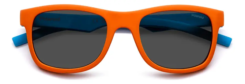 Polaroid Bambino PLD 8020/S DDW/M9 Occhiali da sole Plastica Arancione Grigio Squadrata Polarizzata miniatura 2