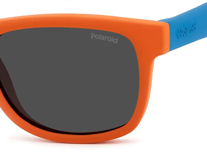 Polaroid Bambino PLD 8020/S DDW/M9 Occhiali da sole Plastica Arancione Grigio Squadrata Polarizzata miniatura 3