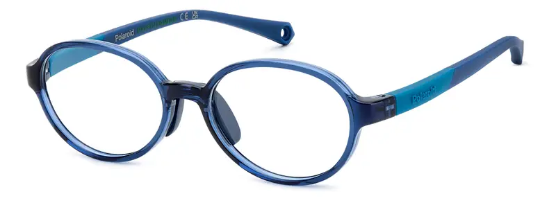 Polaroid Bambino PLD D840 PJP Montature da vista Eco-poliammide Blu  Rotonda Normale