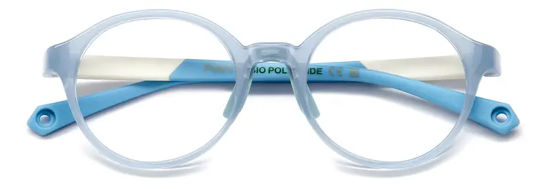 Polaroid Bambino PLD D841 MVU Montature da vista Eco-poliammide Azzurro Rotonda Normale miniatura 2