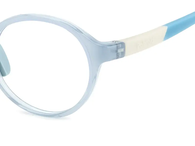 Polaroid Bambino PLD D841 MVU Montature da vista Eco-poliammide Azzurro Rotonda Normale miniatura 3
