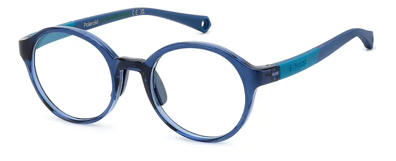 Polaroid Bambino PLD D841 PJP Montature da vista Eco-poliammide Blu  Rotonda Normale