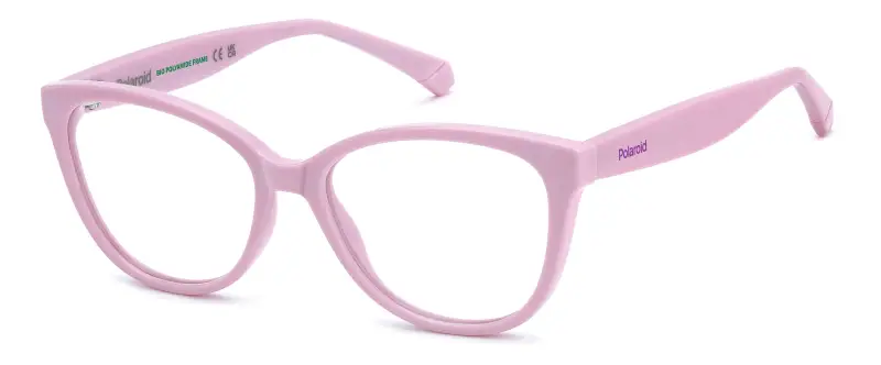 Bambino PLD D847 35J Montature da vista Eco-poliammide Rosa Cat Eye Normale