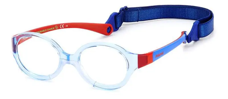 Polaroid Bambino PLD K001 8RU Montature da vista Bio Poliammide Blu/Rosso  Rotonda