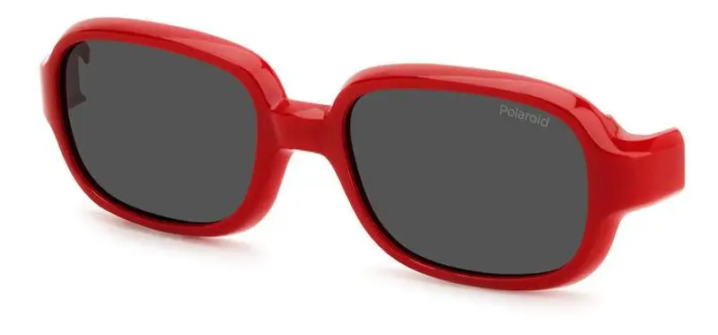 Polaroid Bambino PLD K003 CL-ON C9A/M9 Occhiali da sole Bio Poliammide Rosso Grigio Squadrata Polarizzata Clip-on