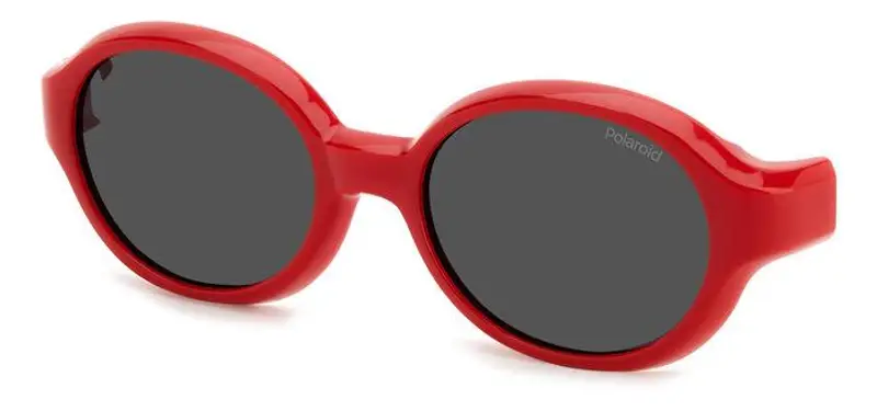 Polaroid Bambino PLD K004 CL-ON C9A/M9 Occhiali da sole Bio Poliammide Rosso Grigio Rotonda Polarizzata Clip-on