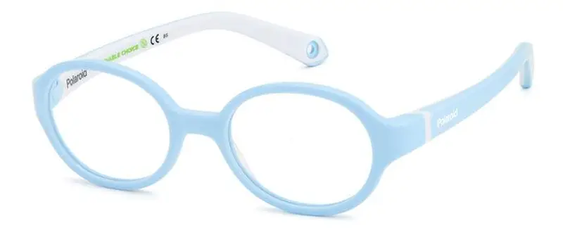 Polaroid Bambino PLD K004 R7Y Montature da vista Bio Poliammide Azzurro  Rotonda