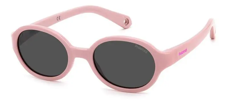 Polaroid Bambino PLD K004/S 35J/M9 Occhiali da sole Policarbonato Rosa Grigio Rotonda Polarizzata