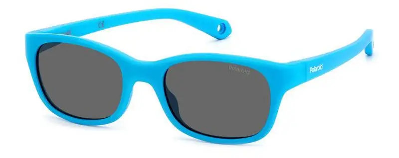 Polaroid Bambino PLD K006/S MVU/M9 Occhiali da sole Plastica Azzurro Grigio Squadrata Polarizzata