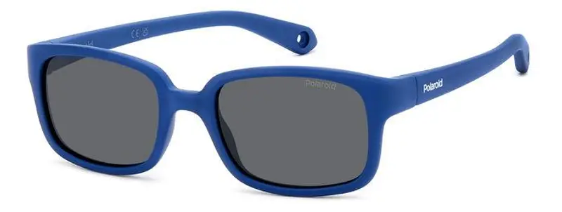 Polaroid Bambino PLD K008/S FLL/M9 Occhiali da sole Plastica Blu Grigio Squadrata Polarizzata