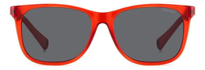 Bambino Polaroid PLD 8058/S C9A/M9 Occhiali da sole Plastica Rosso Grigio Squadrata Polarizzata miniatura 2