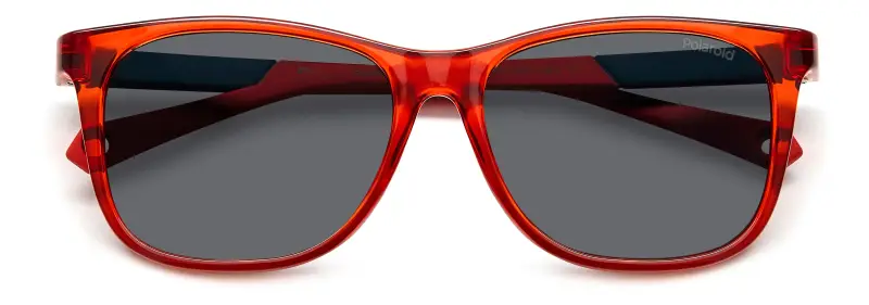 Bambino Polaroid PLD 8058/S C9A/M9 Occhiali da sole Plastica Rosso Grigio Squadrata Polarizzata miniatura 3
