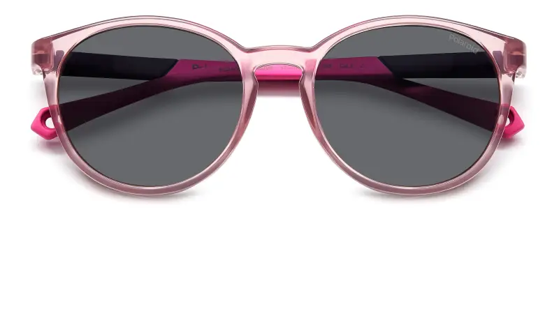 Bambino Polaroid PLD 8059/S 35J/M9 Occhiali da sole Plastica Rosa Grigio Pantos Polarizzata miniatura 3