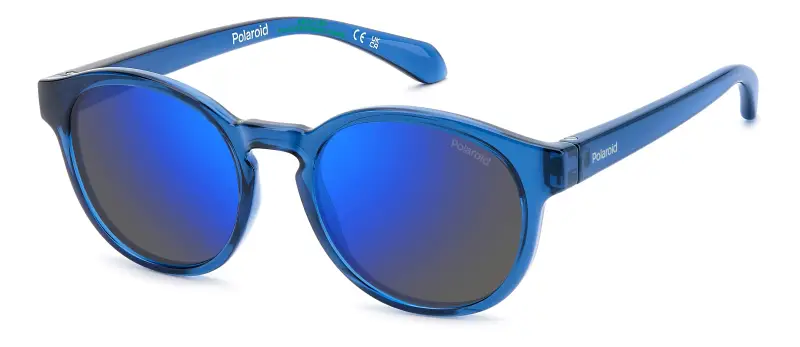 Bambino Polaroid PLD 8075/S PJP/5X Occhiali da sole Policarbonato Blu Blu Pantos Polarizzata Specchiato