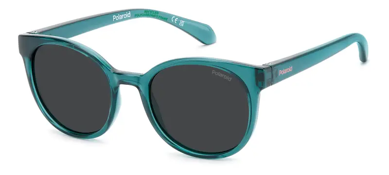 Bambino Polaroid PLD 8076/S ZI9/M9 Occhiali da sole Policarbonato Verde Grigio Farfalla Polarizzata