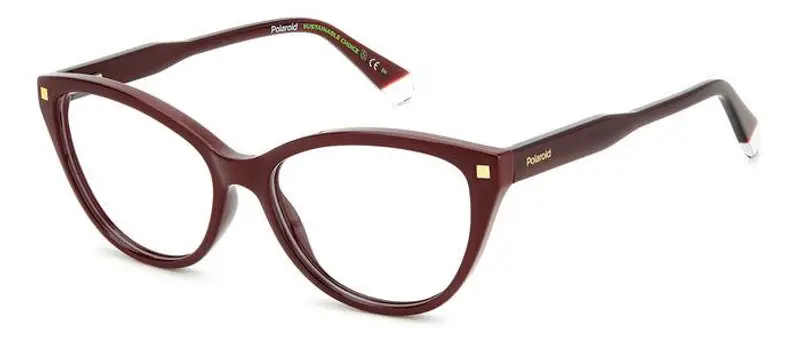 Polaroid Donna PLD D493 LHF Montature da vista Plastica Borgogna  Cat Eye