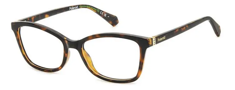 Polaroid Donna PLD D505 086 Montature da vista Plastica Havana  Squadrata