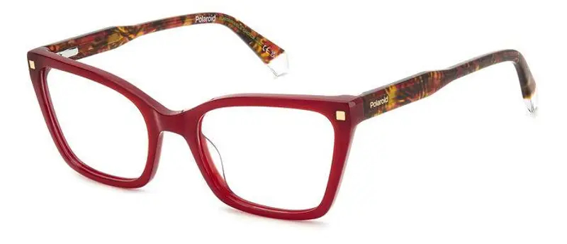 Polaroid Donna PLD D520 LHF Montature da vista Bio-acetato Bordeaux  Squadrata