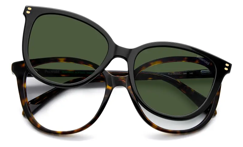 Donna Polaroid PLD D605/C 086/UC Montature da vista Acetato Havana Verde Farfalla Polarizzata miniatura 3