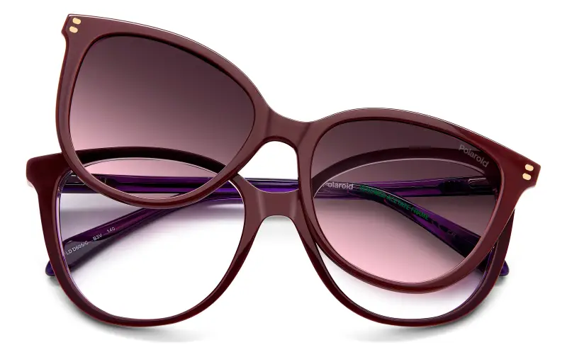 Donna Polaroid PLD D605/C B3V/XW Montature da vista Acetato Viola Viola Farfalla Polarizzata Sfumato miniatura 3