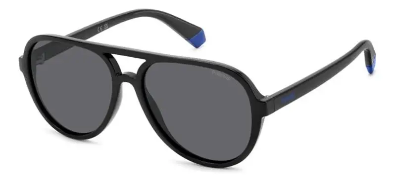 Polaroid Junior PLD 8046/S/T 807/M9 Occhiali da sole Plastica Nero Grigio Pilot Polarizzata