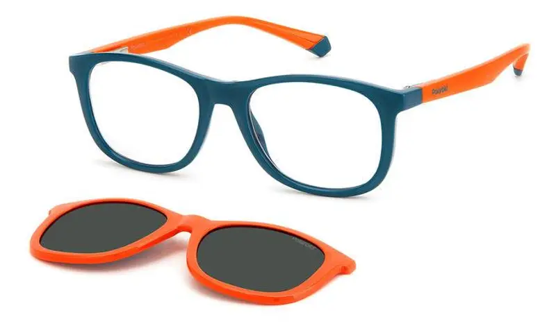 Polaroid Junior PLD 8054/CS LGP/M9 Montature da vista Plastica Verde Grigio Squadrata Polarizzata