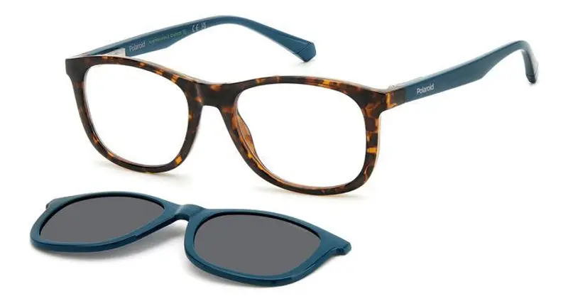 Polaroid Junior PLD 8054/CS YAP/M9 Montature da vista Plastica Havana Grigio Squadrata Polarizzata