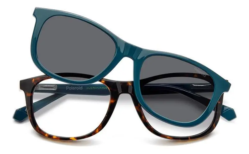 Polaroid Junior PLD 8054/CS YAP/M9 Montature da vista Plastica Havana Grigio Squadrata Polarizzata miniatura 2