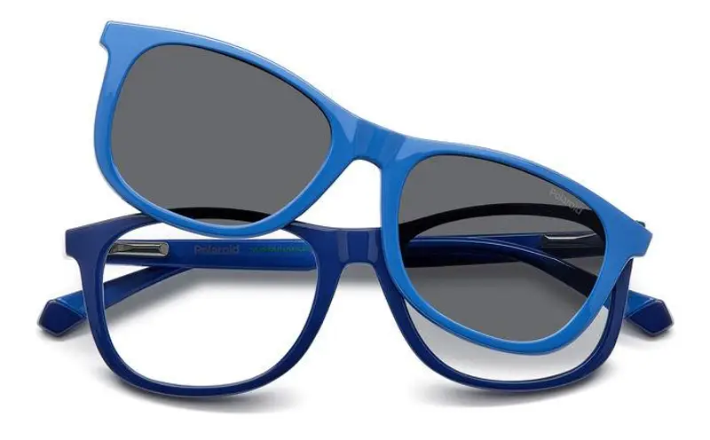 Polaroid Junior PLD 8054/CS ZX9/M9 Montature da vista Plastica Blu Grigio Squadrata Polarizzata miniatura 2