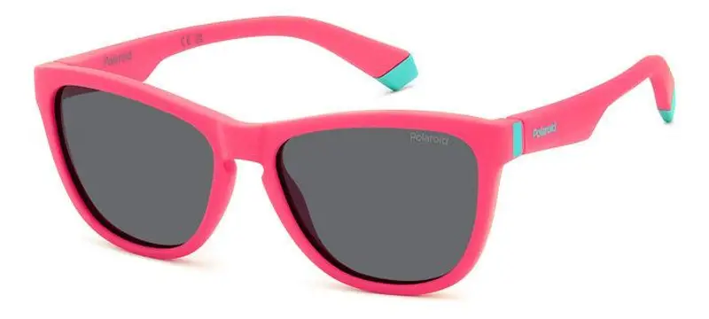 Polaroid Junior PLD 8056/S 8KJ/M9 Occhiali da sole Plastica Rosa Grigio Squadrata Polarizzata