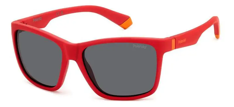 Polaroid Junior PLD 8057/S 0Z3/M9 Occhiali da sole Plastica Rosso Grigio Squadrata Polarizzata